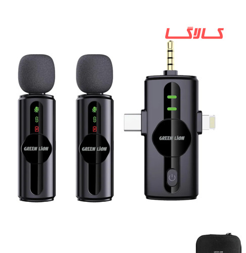 ست میکروفن بیسیم گرین لاین GM-80X | اتصال ۳گانه لایتنینگ + AUX + USB | کیفیت استودیویی